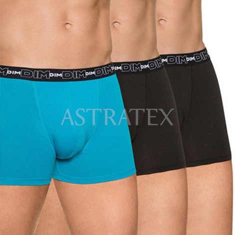 3pack pnskch boxerek DIM COTON STRETCH - Jednobarevn boxerky, Pnsk prdlo,  Boxerky,  Jednobarevn boxerky