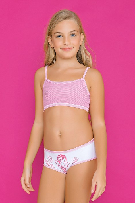 Dívčí komplet kalhotek a topu Fairy Pink - Dívčí prádlo, Dětské prádlo,  Dívčí prádlo,  Dívčí spodní prádlo